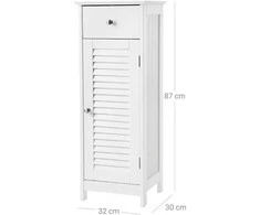 Songmics Vasagle Schmaler Badschrank mit Lamellentür