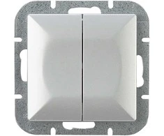 Łącznik Sidabrinis dvigubas jungiklis Pearl, 10A, 250V, WP-2P