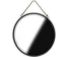 Home Styling Collection Juodas sieninis veidrodis apvalus 41 cm