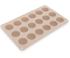 Silikoninė kepimo forma 18 mini keksiukų, smėlio spalvos, 27,5 × 17 × 1 cm
