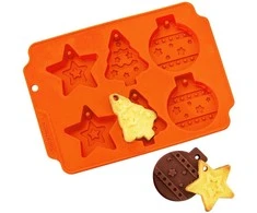 Orion Silikoninė sausainių forma 23x17 cm Oranžinė Šventinė