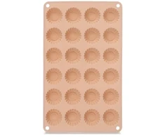 Silikoninė kepimo forma 24 mini keksiukams, smėlio spalvos, 27,5 × 17 × 1,3 cm