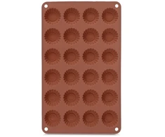Silikoninė kepimo forma 24 mini keksiukams, ruda, 27,5 × 17 × 1,3 cm