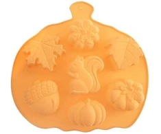 Orion Silikoninė keksiukų forma 26x25x3 cm - Rudeniniai motyvai