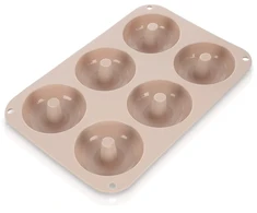 Silikoninė spurgų kepimo forma 6 ertmių, smėlio spalvos, 25,5 × 17,5 × 3,5 cm