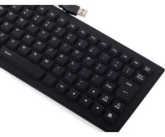 Silikoninė USB klaviatūra, juoda, 35,5x13,5 cm