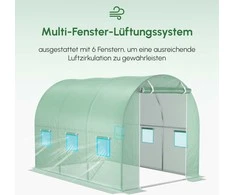 Outsunny polietileno plėvelė 3x2x2 m, atsarginė plėvelė su 6 langais sodo tuneliniam šiltnamiui