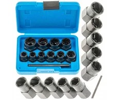 SILVER Galvučių išsukėjų rinkinys 3/8"10d(9-17,19mm)