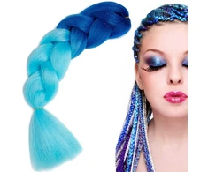 Sintetiniai plaukai kasoms ombre, 120 cm, žali