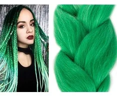 Sintetiniai plaukai kasoms ombre žali 60 cm