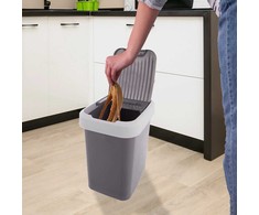 Orion Plastikinė šiukšliadėžė 12 l - Pakeliamas dangtis - Pilka