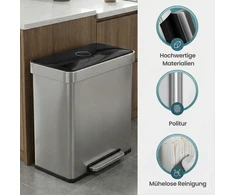 Songmics Šiukšliadėžė 2 x 30 l