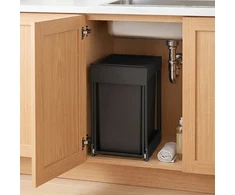 Songmics Šiukšliadėžė 20 l juoda