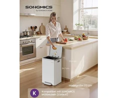 Songmics Šiukšliadėžė 50 l