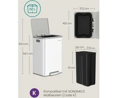 Songmics Šiukšliadėžė 50 l