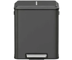 Šiukšliadėžė juoda 2 x 15 l