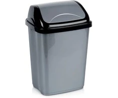 Šiukšlių dėžė 10 l pilka su pakeliama dangteliu