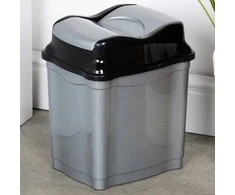 Šiukšlių dėžė 5 l – pilka, plastikinė su pakeliamu dangčiu