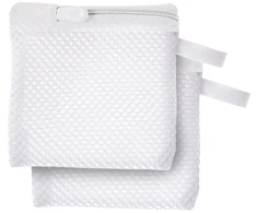 Skalbimo kapsulių tinklelis su užtrauktuku, baltas, 10,5 × 10,5 cm, 2 vnt.