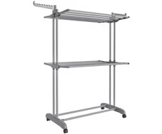 Songmics Skalbinių džiovyklė su 3 lygiais 63,5 x 128 x 148 cm pilka