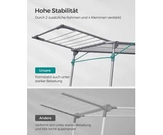 Songmics Skalbinių stovas su kojinių laikikliu metalinis pilkas