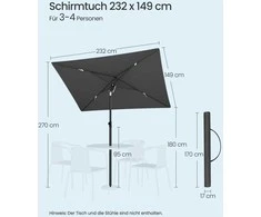 Songmics Skėtis 232 x 149 cm