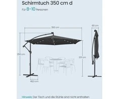 Songmics Skėtis 350 cm