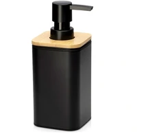 Skysto muilo dozatorius 350 ml, juodas, 7,5 × 7,5 × 17,5 cm