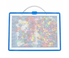 Lean Toys Smeigtukų mozaika su 3 dydžių smeigtukais ir dėklu, spalvota, 28,5 × 21 × 3,5 cm, apie 300 vnt.