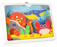Smėlio tapybos rinkinys „Jūros gyvūnai“ 3D su LED apšvietimu, 20 × 15 × 8 cm