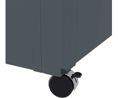Lauko daiktadėžė, sodo dėžė, pagalvėlių dėžė, atspari oro sąlygoms, su 4 ratukais, 120 x 62 x 66 cm, tamsiai pilka