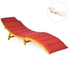 Sodo gultas, sulankstomas, ergonomiškas, kreminės baltos ir raudonos spalvos, 190 x 55 x 52 cm