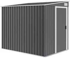 Outsunny Metalinis įrankių namelis 2,81 m² 154x206,5x181 cm, įrankių laikymo patalpa su vienšlaičiu stogu ir pamatu