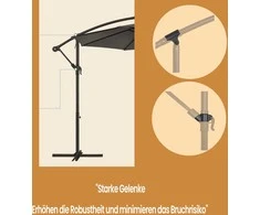 Songmics Konsolinis skėtis, 300 cm d, su stovu