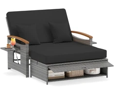 Sodo sofa juoda 2 vnt.
