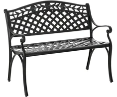 Sodo suoliukas aliumininis, 2 vietų, juodas, 102,5 × 61 × 84 cm