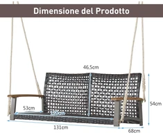 Sodo supynės 131 x 68 x 54 cm
