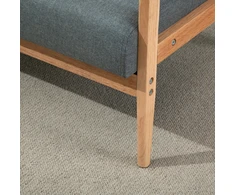 HOMCOM dvivietė sofa, kompaktiškas dizainas, audinio sofa, linas ir guminis medis, pilka, 115x66,5x73 cm