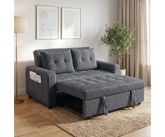 Sofa-lova „3 viename“ su reguliuojamu atlošu, tamsiai pilka, 157 × 190 cm