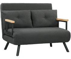 Sofa-lova su 5 padėčių reguliuojamu atlošu, tamsiai pilkas, 102 × 73 × 81 cm