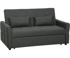 Sofa-lova su ištraukiamu mechanizmu ir reguliuojamu atlošu, tamsiai pilka, 160 x 85 x 85 cm