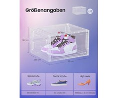 SONGMICS sudedamos plastikinės batų dėžės su durelėmis