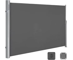 Songmics 180 x 300 cm šoninė markizė 180 x 300 cm dūmų pilkos spalvos