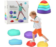 Lean Toys Spalvoti balansavimo akmenukai vaikams 5 vnt.