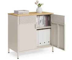 Songmics Sandėliavimo spintelė 40 x 80 x 76 cm smėlio smėlio spalvos - natūrali smėlio spalva