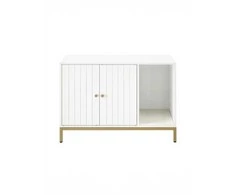 Songmics Spintelė 80 x 50 x 55 cm baltos ir auksinės spalvos