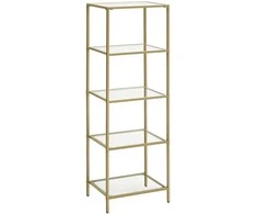 Songmics Spintelė su 5 stiklo lentynomis, 40 x 30 x 124.5 cm