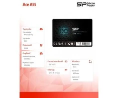 Kietasis diskas Silicon Power Ace A55 512 GB SSD 2.5, SATA III 6GB/s, 560/530 MB/s, 3D NAND