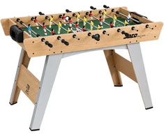 Stalo futbolo stalas su 22 žaidėjais ir 360° strypais, natūralios medienos, žalios ir šviesiai pilkos spalvos, 121 × 87 × 77 cm