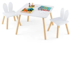 Stalo ir kėdžių rinkinys baltas 3 vnt.
